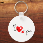 love-349631赤いパズルハート私あなた恋しく思はS キーホルダー (正面)