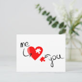 love-349631赤いパズルハート私あなた恋しく思はS ポストカード (スタンド正面)