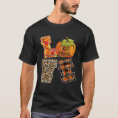 Love 3rd Grade Leopard Happy Fall Y all Autumn Tea Tシャツ (正面)