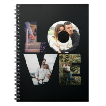 LOVE - 4カップル/家族の写真コラージュ – 黒