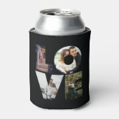 LOVE - 4カップル/家族の写真コラージュ – 黒 缶クーラー (缶正面)