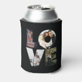 LOVE - 4カップル/家族の写真コラージュ – 黒 缶クーラー (缶裏面)
