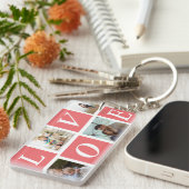 Love 4フォトコラージュKeychain -カスタムハート – シェイプ キーホルダー (正面右)