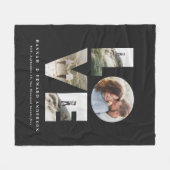 Love 4フォトシンプルモダンの贈パーソナライズされたり物箱 フリースブランケット (正面(横))