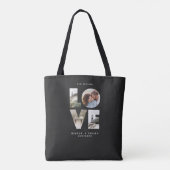 Love 4フォトシンプルモダン贈パーソナライズされたり物 トートバッグ (裏面)