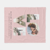 Love 4フォトピンガーリークの贈パーソナライズされたり物 フリースブランケット (正面(横))