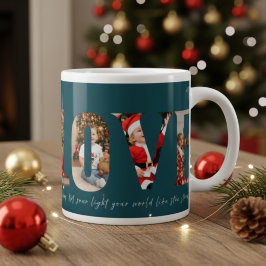 Love 4 photo modern minimal personalised gift coff ジャンボコーヒーマグカップ