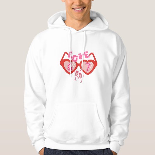 Love 67 Valentine Heart Sunglasses Hoodie パーカ (正面)