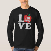Love 7th Grade Apple Seventh Grader Student School Tシャツ (正面)