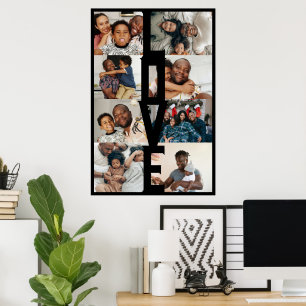 LOVE 8パーソナライズされた photo collage ポスター