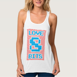 Love 8ビット、ギーク、おもしろいタイポグラフィ、 タンクトップ