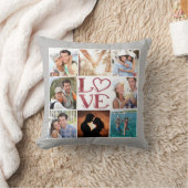 LOVE 8-Photoコラージュ編集可能グレーパーソナライズされた クッション (ブランケット)