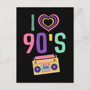 Love 90s Radio Music Discoレトロ1990s ポストカード
