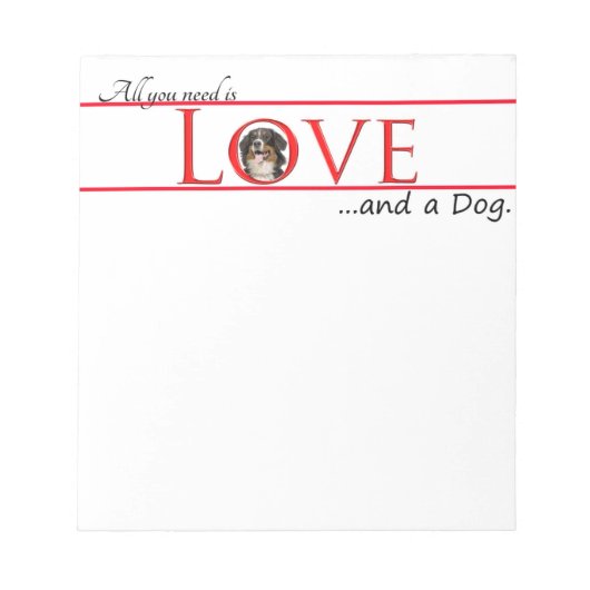 Love a Bernese Mt. Dog Note Pad ノートパッド (正面)