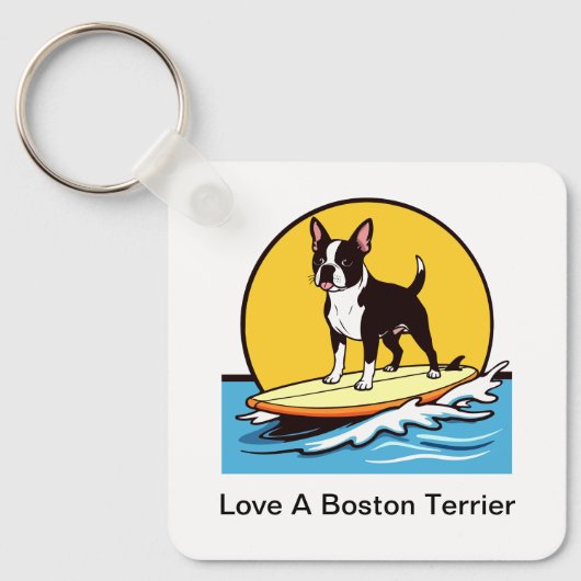 Love A Boston Terrier Dog キーホルダー (正面)