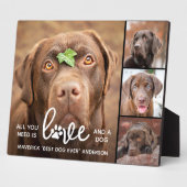 LOVE & a DOG パーソナライズされた Lover Photo Collage フォトプラーク (側面)