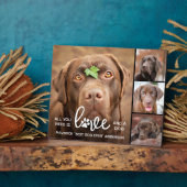 LOVE & a DOG パーソナライズされた Lover Photo Collage フォトプラーク (側面)