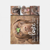 LOVE & a DOG パーソナライズされた Lover Photo Collage フリースブランケット (正面)
