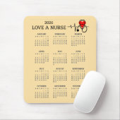 Love a Nurse Heart Stethoscope 2026 Calendar マウスパッド (マウス)