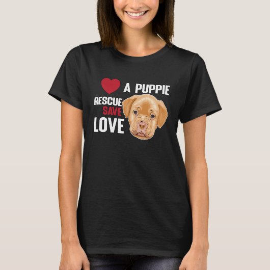 Love A Puppie Rescue Save Love  Women Men Kids Tシャツ (正面)