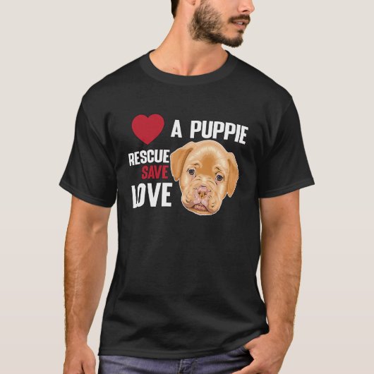 Love A Puppie Rescue Save Love  Women Men Kids Tシャツ (正面)