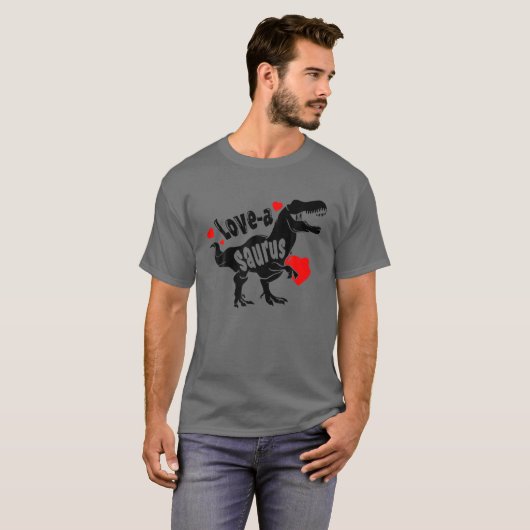 Love A Saurus Rex Dinosaur Funny 2022 Valentines D Tシャツ (正面フル)