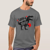 Love A Saurus Rex Dinosaur Funny 2022 Valentines D Tシャツ (正面)