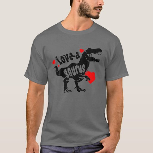 Love A Saurus Rex Dinosaur Funny 2022 Valentines D Tシャツ (正面)