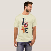 LOVE Abstract Paint Typography T-Shirt – Artistic  Tシャツ (正面フル)