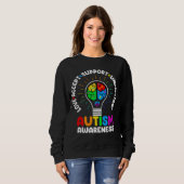Love Accept Support Understand Autism Awareness Mo スウェットシャツ (正面フル)