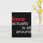 Love Actually Is All Around Funny Quote Family Mat カード (黄色い花)