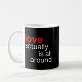 Love Actually Is All Around Funny Quote Family Mat コーヒーマグカップ (左)
