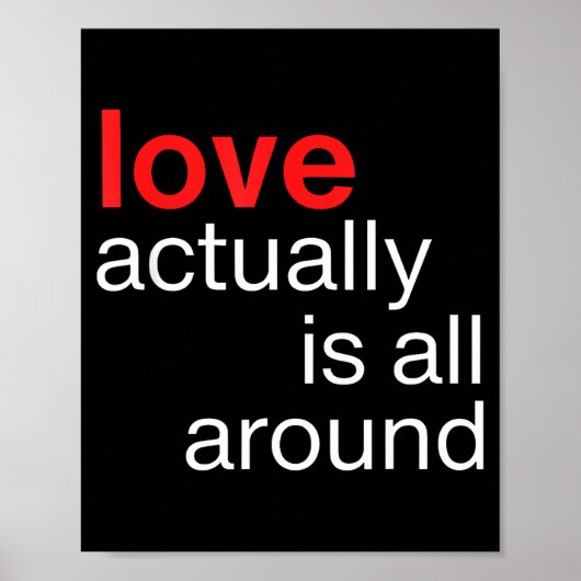 Love Actually Is All Around Funny Quote Family Mat ポスター (正面)