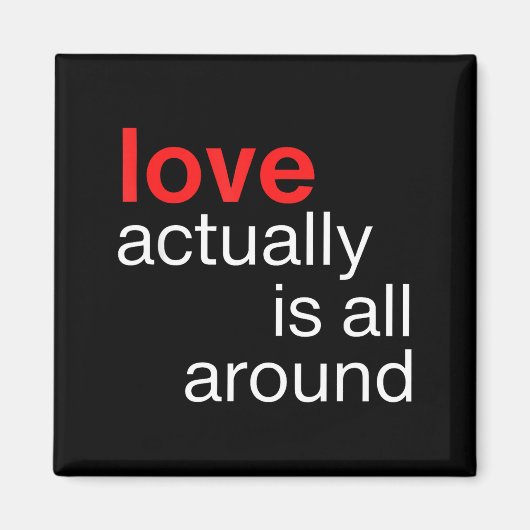 Love Actually Is All Around Funny Quote Family Mat マグネット (正面)