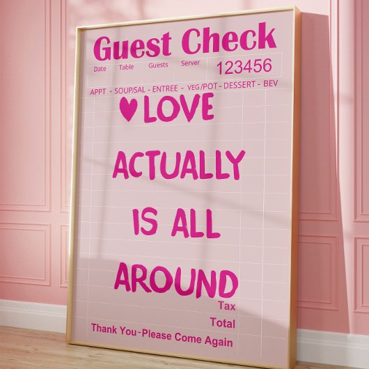 Love Actually Is All Around Guest Check Poster ポスター