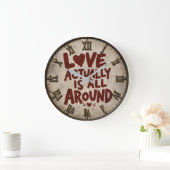 Love Actually Is All Around Romantic Quote ラージ壁時計 (ホーム)