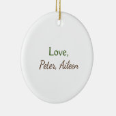 love add name編集可能シンプルなミニマル文字 セラミックオーナメント (右)