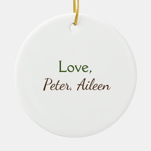 love add name編集可能シンプルなミニマル文字 セラミックオーナメント (正面)