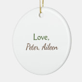 love add name編集可能シンプルなミニマル文字 セラミックオーナメント (左)