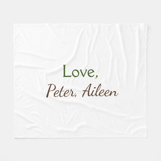 love add name編集可能シンプルなミニマル文字 フリースブランケット (正面(横))