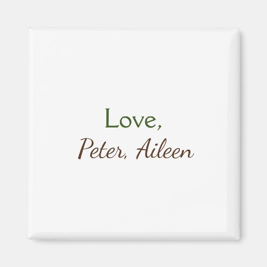 love add name編集可能シンプルなミニマル文字 マグネット (正面)