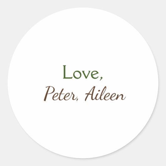 love add name編集可能シンプルなミニマル文字 ラウンドシール (正面)