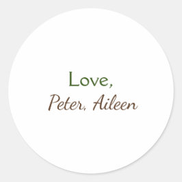 love add name編集可能シンプルなミニマル文字 ラウンドシール