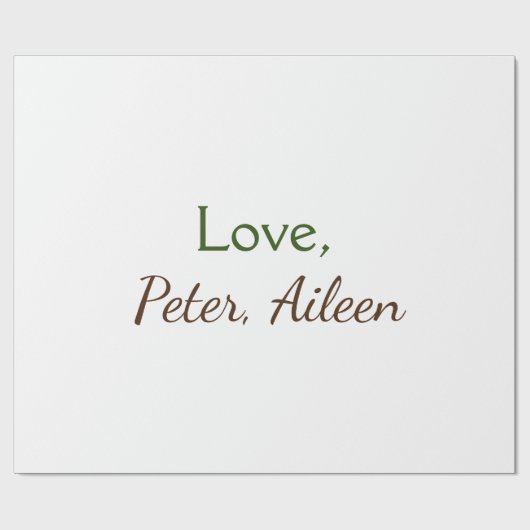 love add name編集可能シンプルなミニマル文字 ラッピングペーパー (フラット)