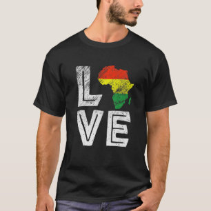 LOVE Africaマップ黒人歴史月男性女性アフリ Tシャツ