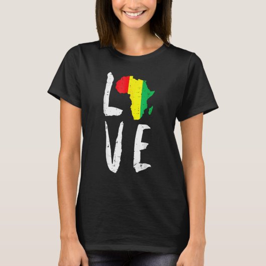 Love Africa Black History Month African American M Tシャツ (正面)