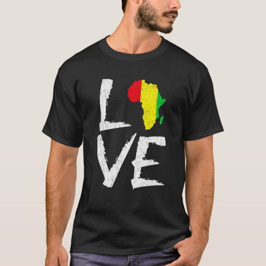Love Africa Black History Month African American M Tシャツ (正面)
