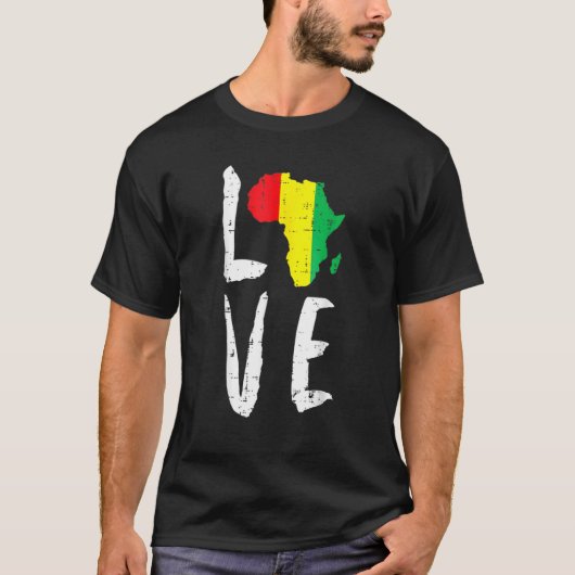Love Africa Black History Month African American M Tシャツ (正面)