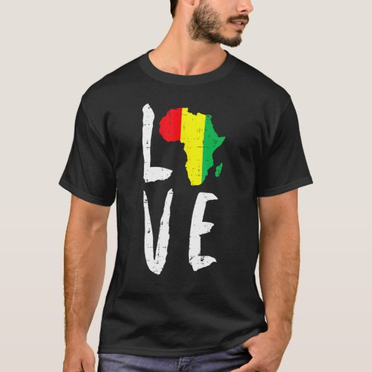 Love Africa Black History Month African American M Tシャツ (正面)