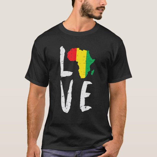 Love Africa Black History Month African American M Tシャツ (正面)